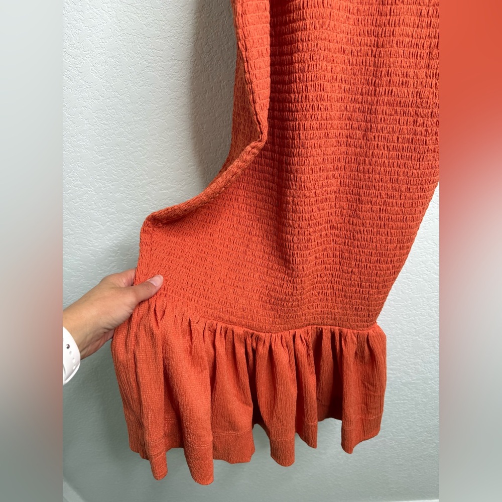 NWT Anthropologie Sleeveless Mock-Neck Textured Midi Dress
Orange Sz Small - Picture 6 of 14